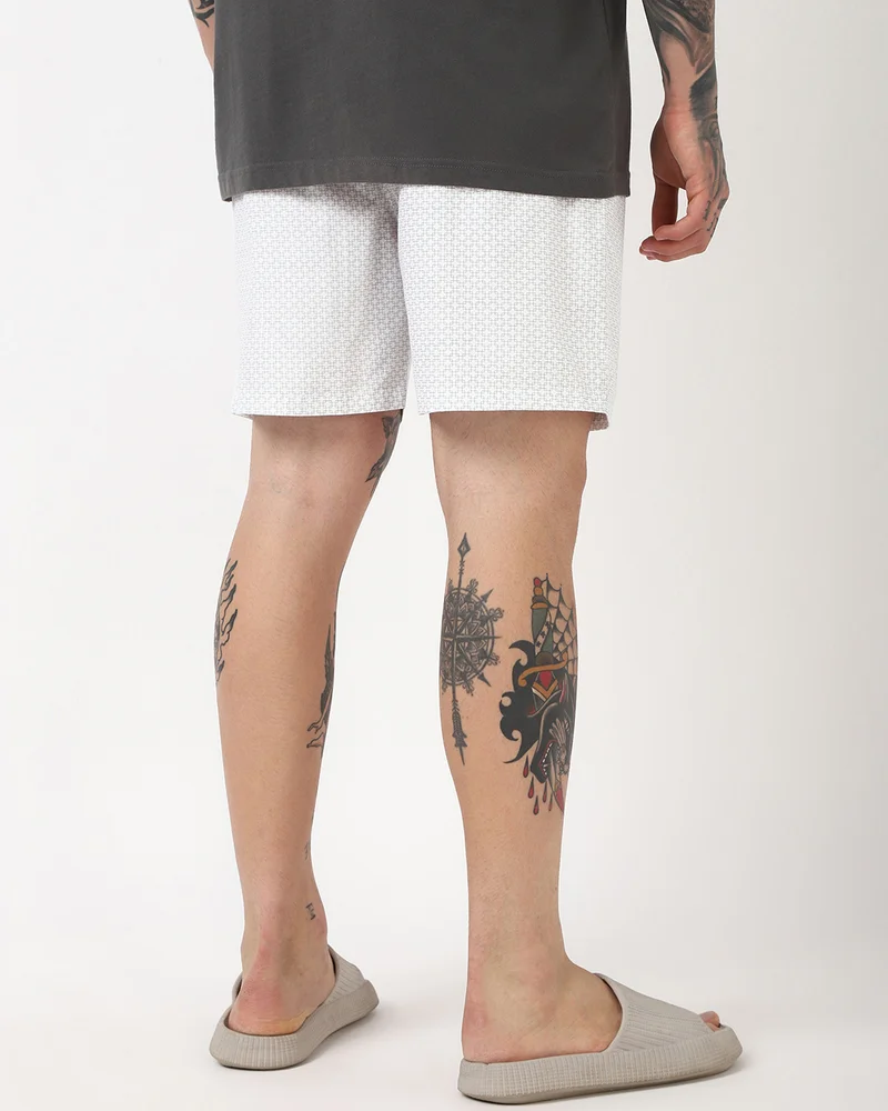 bewakoof Men's White All Over Printed Boxers